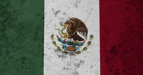 A zoom panning video of a worn out rusty wall with the mexico flag Stockbeeldmateriaal 337429797