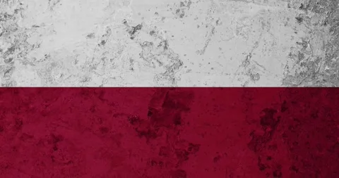 A zoom panning video of a worn out rusty wall with the poland flag Video stock 337431224