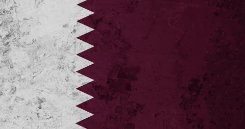 A zoom panning video of a worn out rusty wall with the qatar flag Vídeos de archivo 337431242