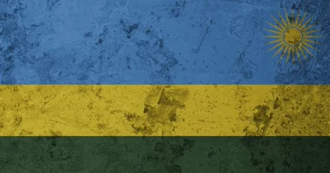 A zoom panning video of a worn out rusty wall with the rwanda flag Video stock 337431287