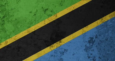 A zoom panning video of a worn out rusty wall with the tanzania flag Stockbeeldmateriaal 337432288