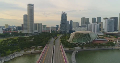 Zoom the panorama of the city of Singapore Stock Footage