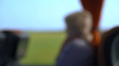 Zoom in on a passenger in a coach Video stock 108098354