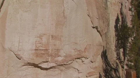 Zoom into petroglyphs Stock Footage 61575629