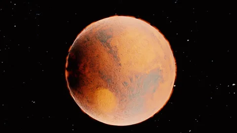 Zoom planet mars in space. space background with mars planet Video stock 277225574