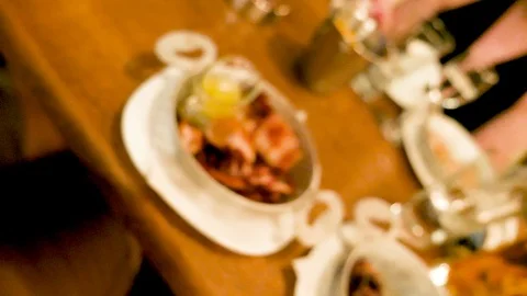 Zoom in on a plate with fried squid Stock Footage 94146227