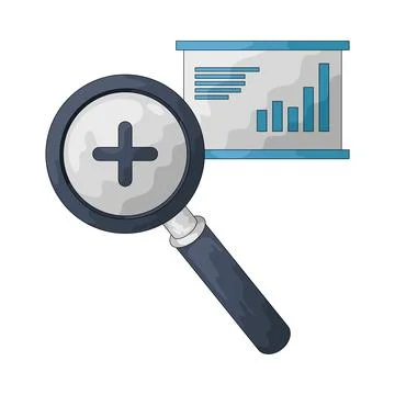 Zoom in presentation illustration Stock Illustration