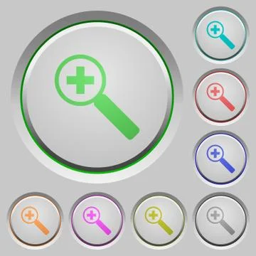 Zoom in push buttons Ilustração Stock