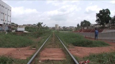 Zoom on a railway Stock Footage 80462070