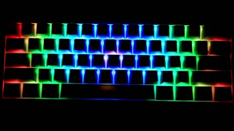 Zoom Into Rainbow Keyboard Stock Footage 149345535