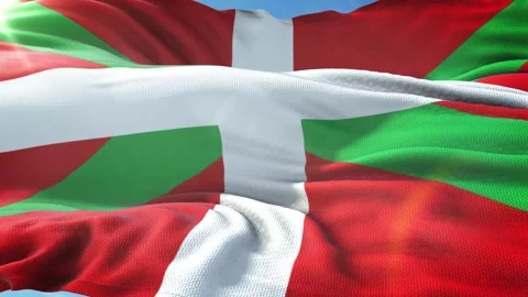 Zoom in Realistic Flag of Basque Country 4K Stock-Footage 342777088