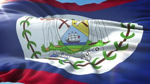 Zoom in Realistic Flag of Belize 4K Stock Footage 342777281