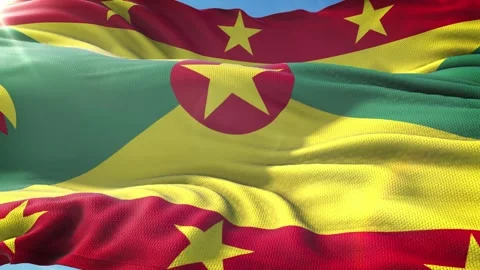 Zoom in Realistic Flag of Grenada 4K Stock Footage 342780103