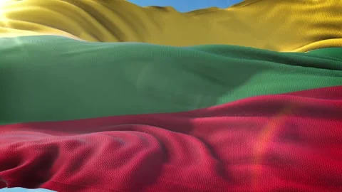 Zoom in Realistic Flag of Lithuania 4K Stock Footage 342781550