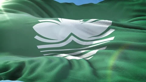 Zoom in Realistic Flag of Macau 4K Stock Footage 342781627