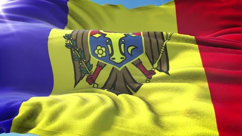 Zoom in Realistic Flag of Moldova 4K Stock Footage 342782080