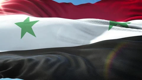 Zoom in Realistic Flag of Syria 4K Stock Footage 342774703