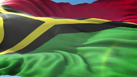 Zoom in Realistic Flag of Vanuatu 4K Stock Footage 342770618