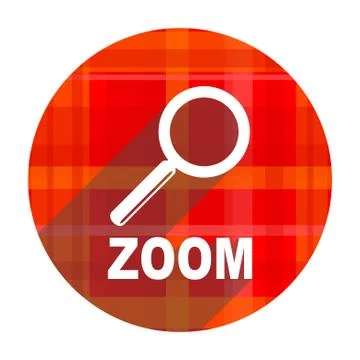 Zoom red flat icon isolated. Stockillustratie