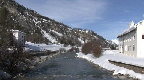 Zoom in ruin winter Stock Footage 537928