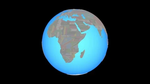 Zoom to Rwanda with flag on map Stock Footage 99817443