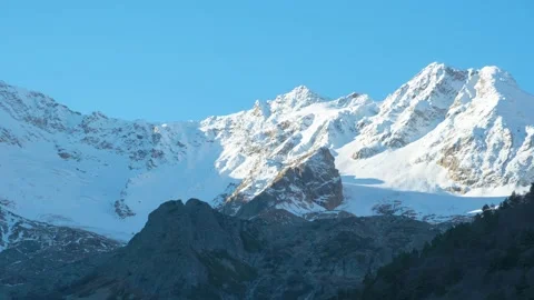 Zoom in shadows  moving sunrise time lapse very beautiful nature of mountain Stock Footage 187983412