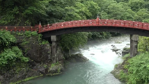 Zoom Shinkyo Bridge Nikko Stock Footage 95901271