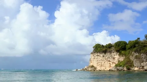 Zoom Shot of Cliff at Macao Beach Stock Footage 48518295