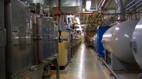 Zoom shot in complex machine room Stock Footage 21531092