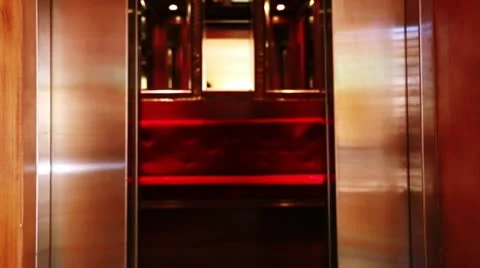Zoom in shot of an elevator door Stock Footage 30106948