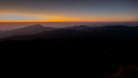 Zoom in shot , Time lapse of Doi Inthanon National park before the sunrise Stock Footage 121553297