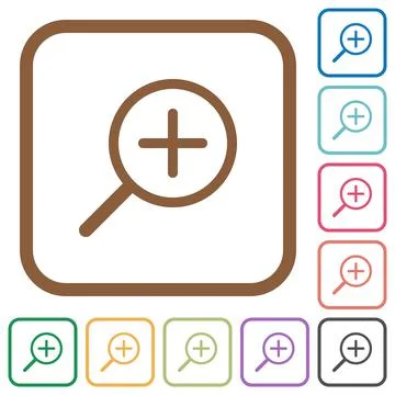 Zoom in simple icons Ilustração Stock