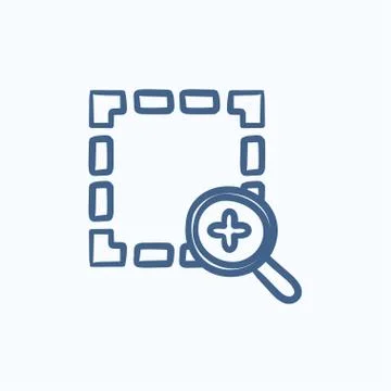 Zoom in sketch icon Stock Illustration