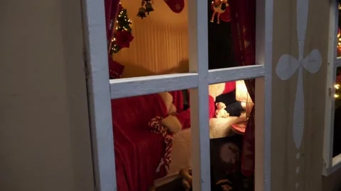 Zoom In On Sleeping Santa Claus Stock Footage 292982252
