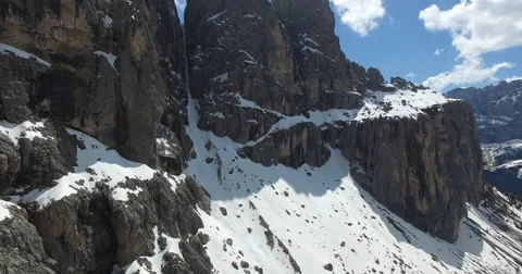 Zoom in of the snow on the mountain Stock Footage 67705745