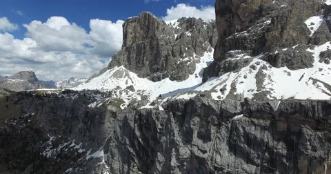 Zoom-in of the snowy mountain Stock Footage 67705721