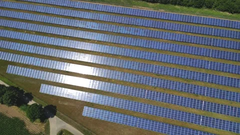 Zoom in of solar panels of a solar power... | Stock Video | Pond5
