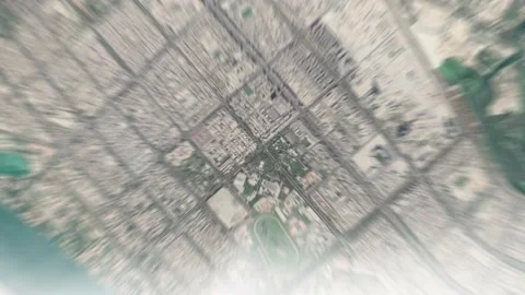 Zoom in from space and focus on Abu Dhabi United Arab Emirates. 3D Animation. 库存影片 143744025