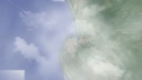 Zoom in from space and focus on Angola Cabinda. 3D Animation. Stock Footage 142811707