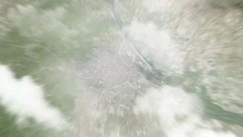 Zoom in from space and focus on Austria Vienna. Stock Footage 141154313