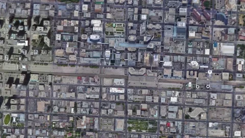 Zoom in from space and focus on Calgary Alberta Canada. 3D Animation. Stock Footage 143872245