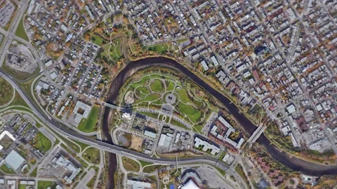 Zoom in from space and focus on Canada Quebec. 3D Animation. Stock Footage 147641704