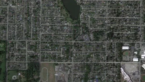 Zoom in from space and focus on Canada, Coquitlam. 3D Animation. Stock Footage 157309872