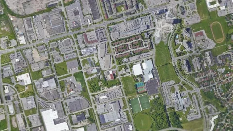 Zoom in from space and focus on Canada, Ajax. 3D Animation. Stock Footage 157309878