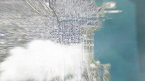 Zoom in from space and focus on Chicago Illinois USA. 3D Animation. Vídeos de archivo 143308040