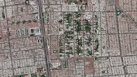 Zoom in from space and focus on Chile Puente Alto. 3D Animation. Stock Footage 147073985