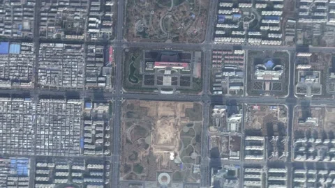 Zoom in from space and focus on China Anyang. 3D Animation. Stock Footage 144525831
