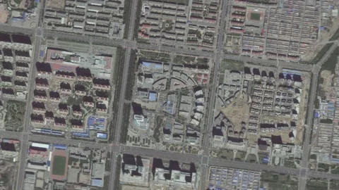 Zoom in from space and focus on China Baotou. 3D Animation. Stock Footage 144525903