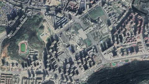 Zoom in from space and focus on China Bijie. 3D Animation. Video stock 144525922