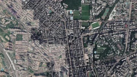 Zoom in from space and focus on China Hong Kong. 3D Animation. Stock Footage 145308181